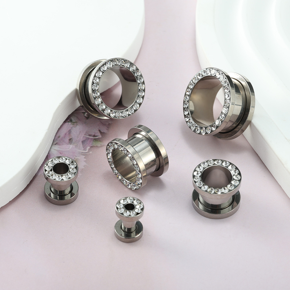 G23 Titanium Alloy Ear Expander with Pulley Design Geometric Body Piercing Jewelry Silver 16mm - Image 4