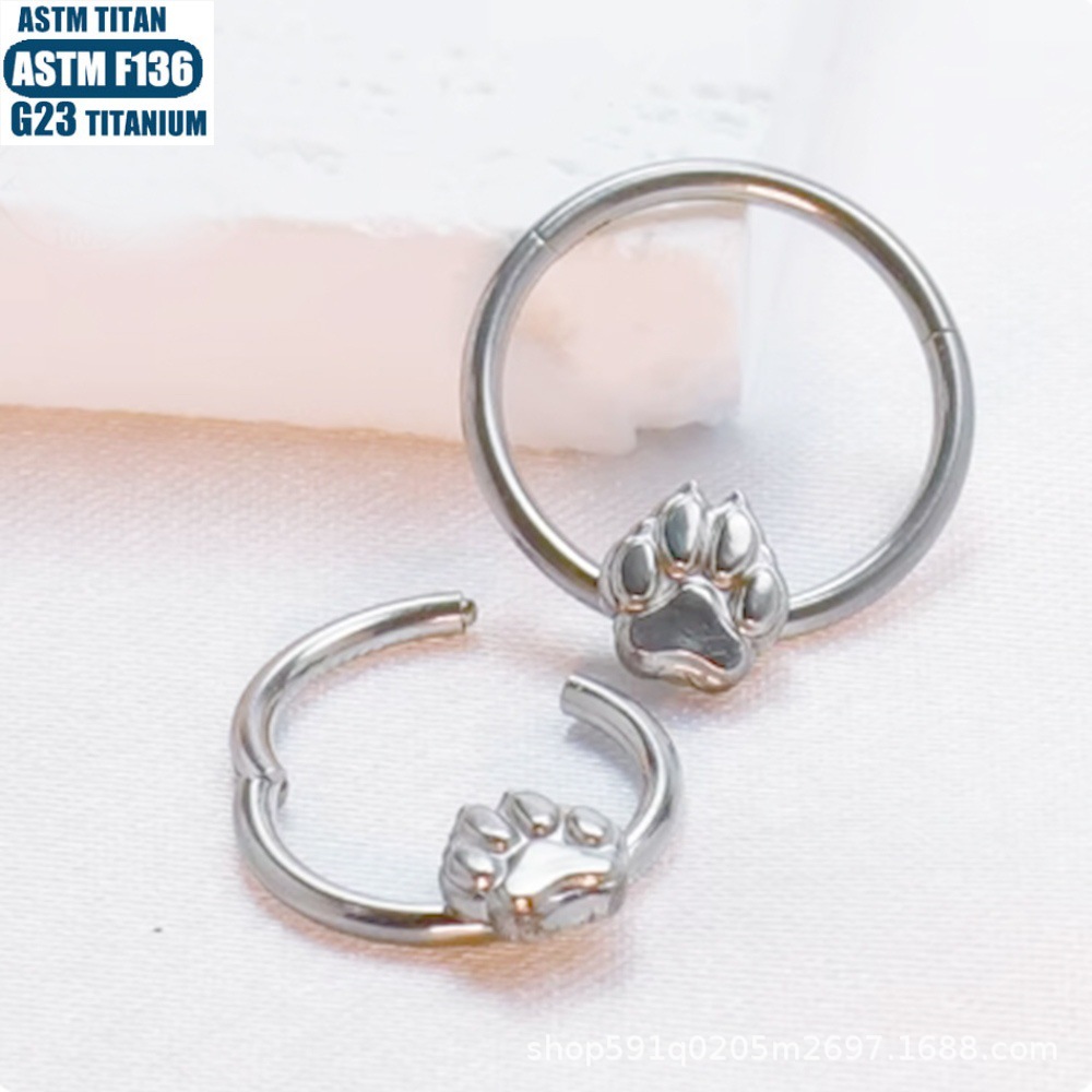Hinge Nose Ring Bear Claw Seamless Open Ring Titanium Alloy Nose Jewelry F136 - Image 4