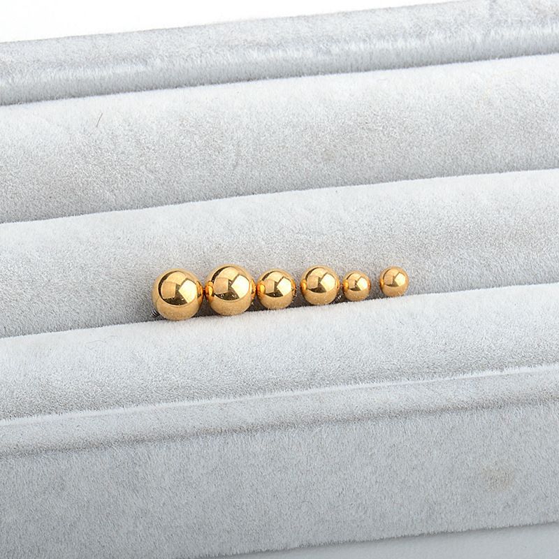 F136 Titanium Alloy Gold-Colored External Thread Ball with 18K Gold Round Ball for Internally Threaded Rod Piercing Jewelry - Image 3