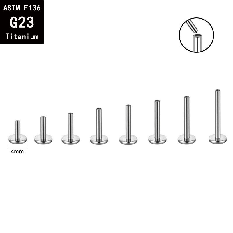 G23 Titanium Plug-In Lip Nail Ear Nail F136 Titanium Alloy Plug-In Ear Bone Nail Polished Body Piercing Jewelry - Image 2