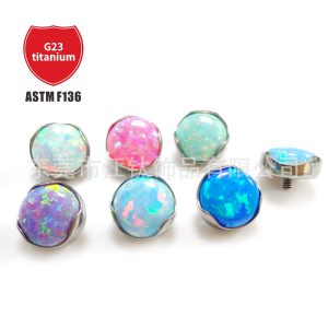 G23 Titanium Opal Lip Nail Navel Nail Tongue Nail Piercing Jewelry JT233