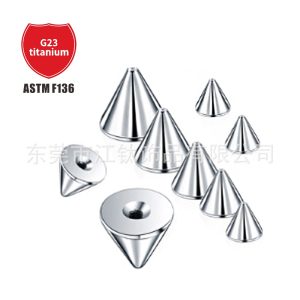 G23 Titanium Pointed Cone Internally Threaded Devil Nail Body Piercing Jewelry for Cartilage
