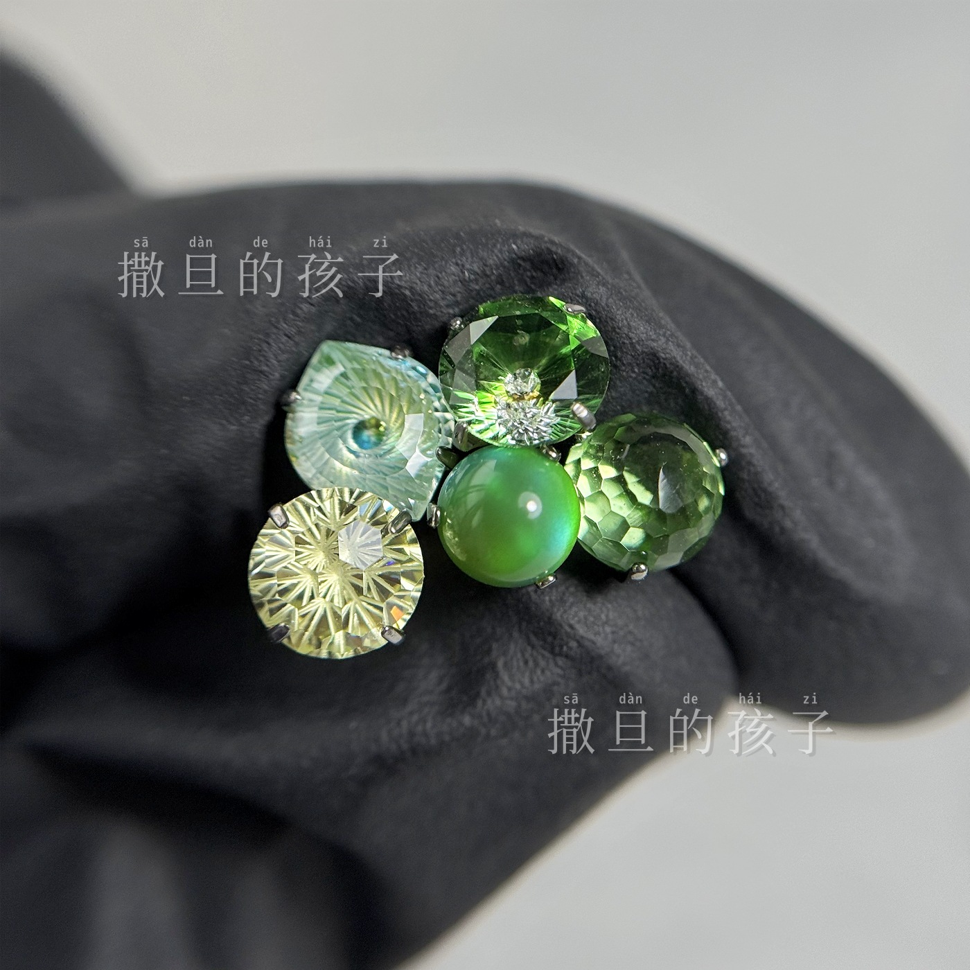 F136 Titanium Alloy Tongue Piercing - Son of the Forest Green Oasis Gradient Internal Thread Tongue Jewelry - Image 2