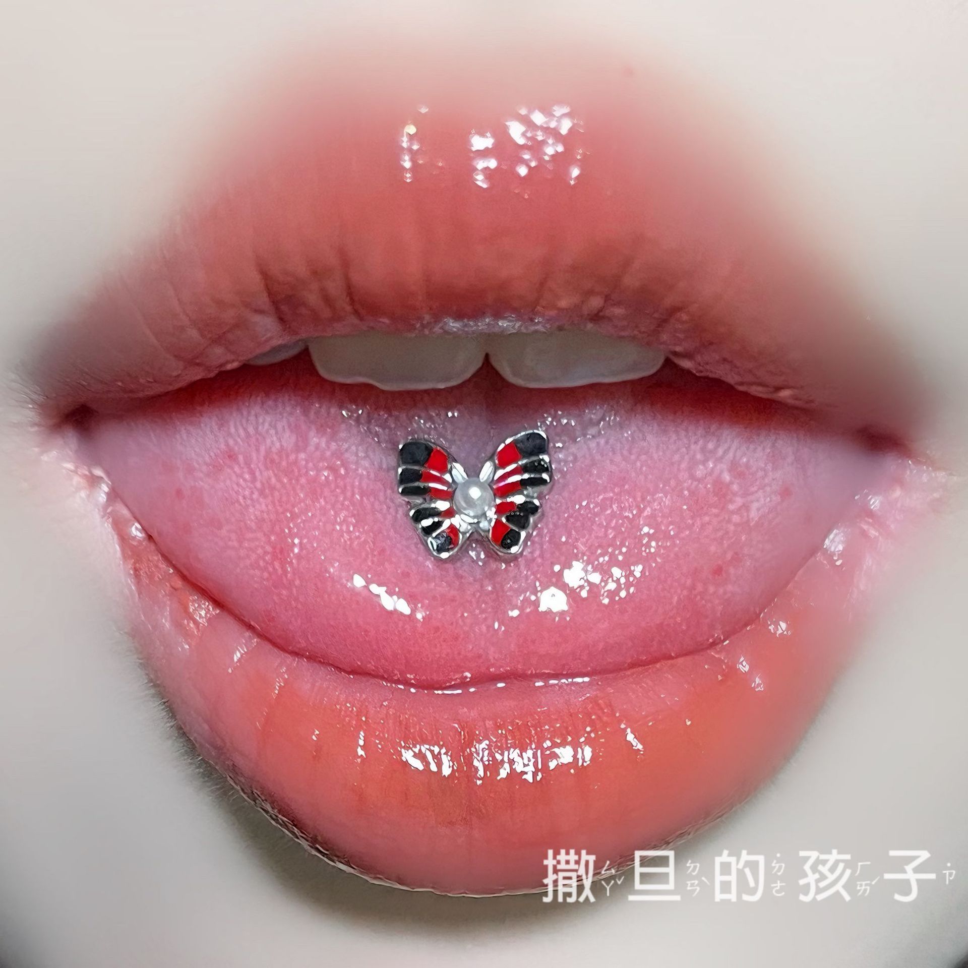 Butterfly Tongue Barbell External Thread Titanium Steel Tongue Ring Piercing Jewelry 2024 New - Image 3