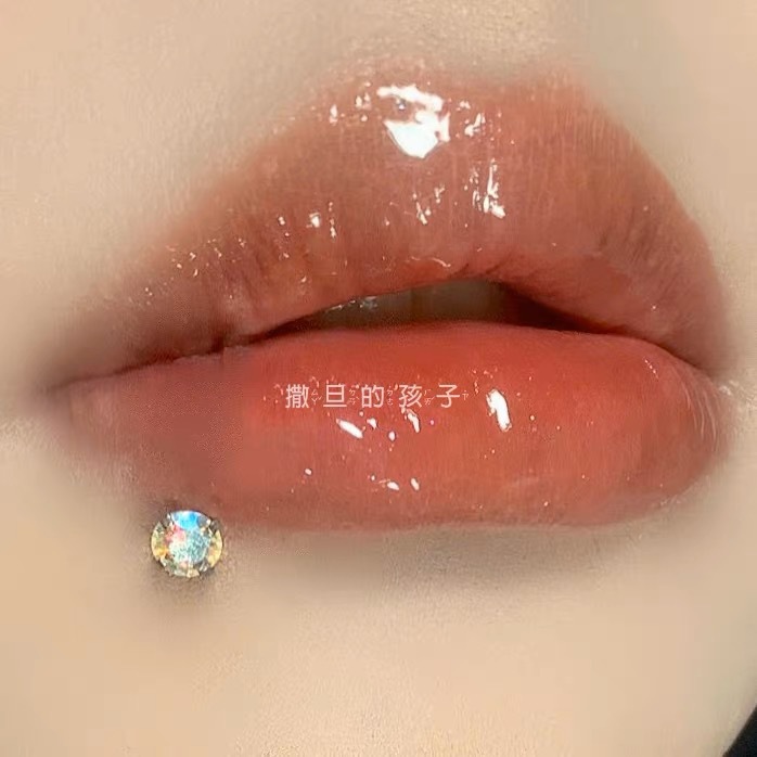 Purple Sparkle 5A CZ Lip Ring Labret Stud 316L Surgical Steel Piercing Jewelry 12mm - Image 3