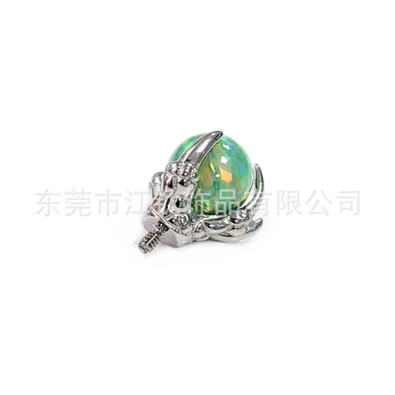 G23 Titanium Dragon Claw Opal Ball Earring - ASTM F136 Titanium Alloy Body Piercing Cartilage Stud - Image 5