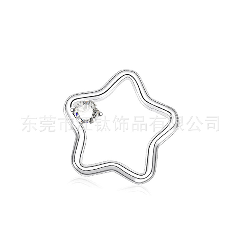 G23 Titanium Star Cartilage Stud Earring - ASTM F136 Titanium Alloy Ear Piercing Jewelry for Helix Tragus - Image 5