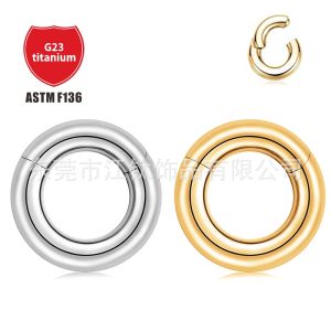 G23 Titanium Large Diameter Seamless Septum Ring - ASTM F136 Polished Nose Hoop for Men and Women