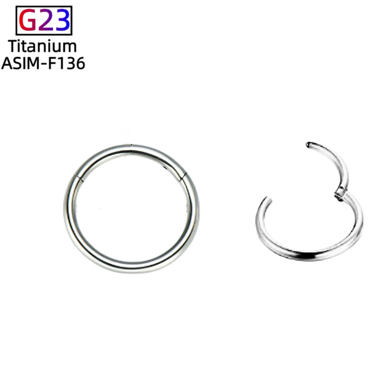 F136 Titanium Seamless Ring Nose Ring Plain Ring Earrings Lip Ring G23 Titanium Alloy Body Piercing Jewelry Closed Ring - Image 3
