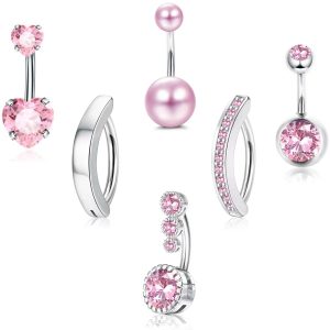 Stainless Steel Pearl Navel Ring - Spot Wholesale Body Piercing Jewelry