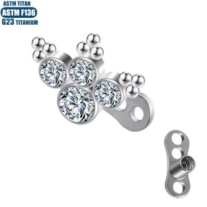 F136 Titanium Alloy Fashion Subcutaneous Implant Nail Diamond Embedded Nail Internal Thread Skin Nail Lock Bone Nail