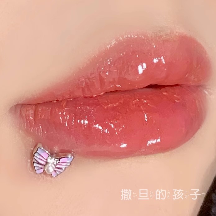 Alice Butterfly Internal Thread Lip Nail 1.2mm 16mm Bar Length Titanium Steel Lip Piercing Jewelry Wholesale - Image 2