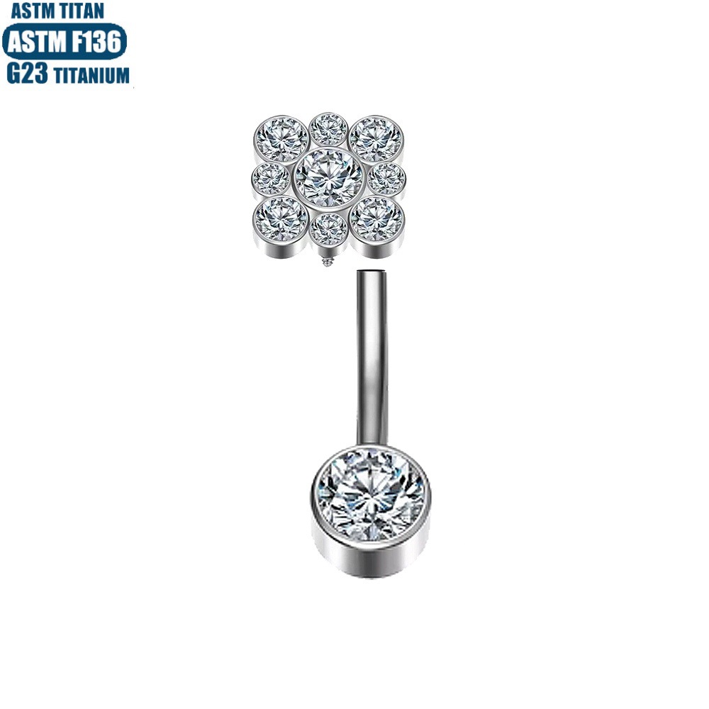 F136 Titanium Navel Ring Zircon Inner Spiral Body Piercing Jewelry for Men and Women - Image 2