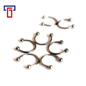 G23 Titanium External Thread Pointed Cone Ball Horseshoe Nose Septum Ring - F136 Piercing Jewelry Nose Stud