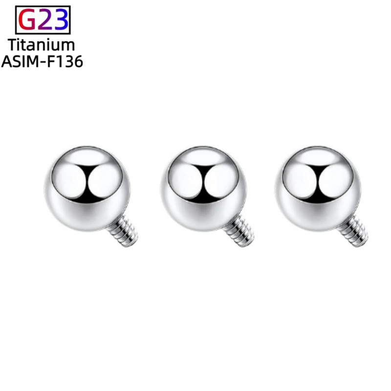 F136 Titanium Alloy External Thread Round Ball Pointed Cone G23 Replacement Head Lip Piercing Jewelry Nail DIY Accessories - Image 2