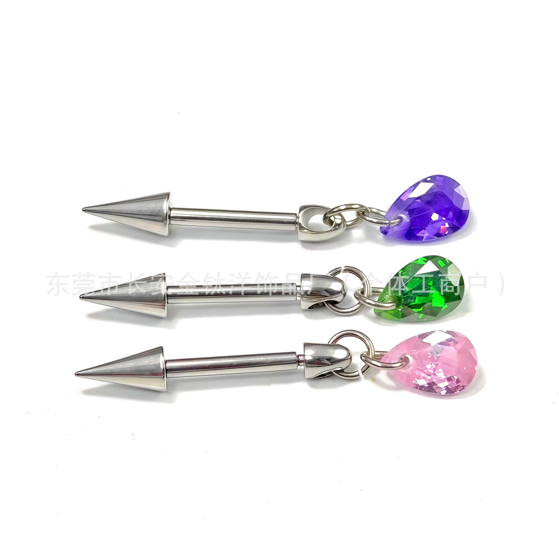 F136 Titanium Internal Thread Pointed Cone Water Drop Pendant Earrings Devil Studs - Cartilage Ear Piercing Jewelry - Image 4