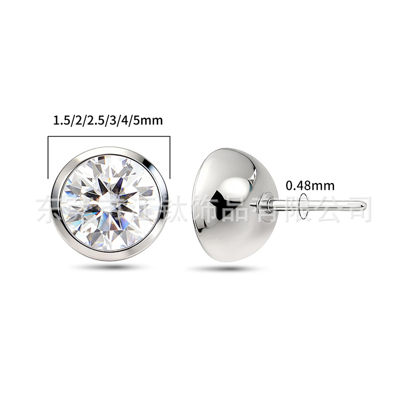 G23 Titanium Alloy Jewelry Head Pin Bowl Cup 5A Zircon Ear Stud Cartilage Earring - Image 2