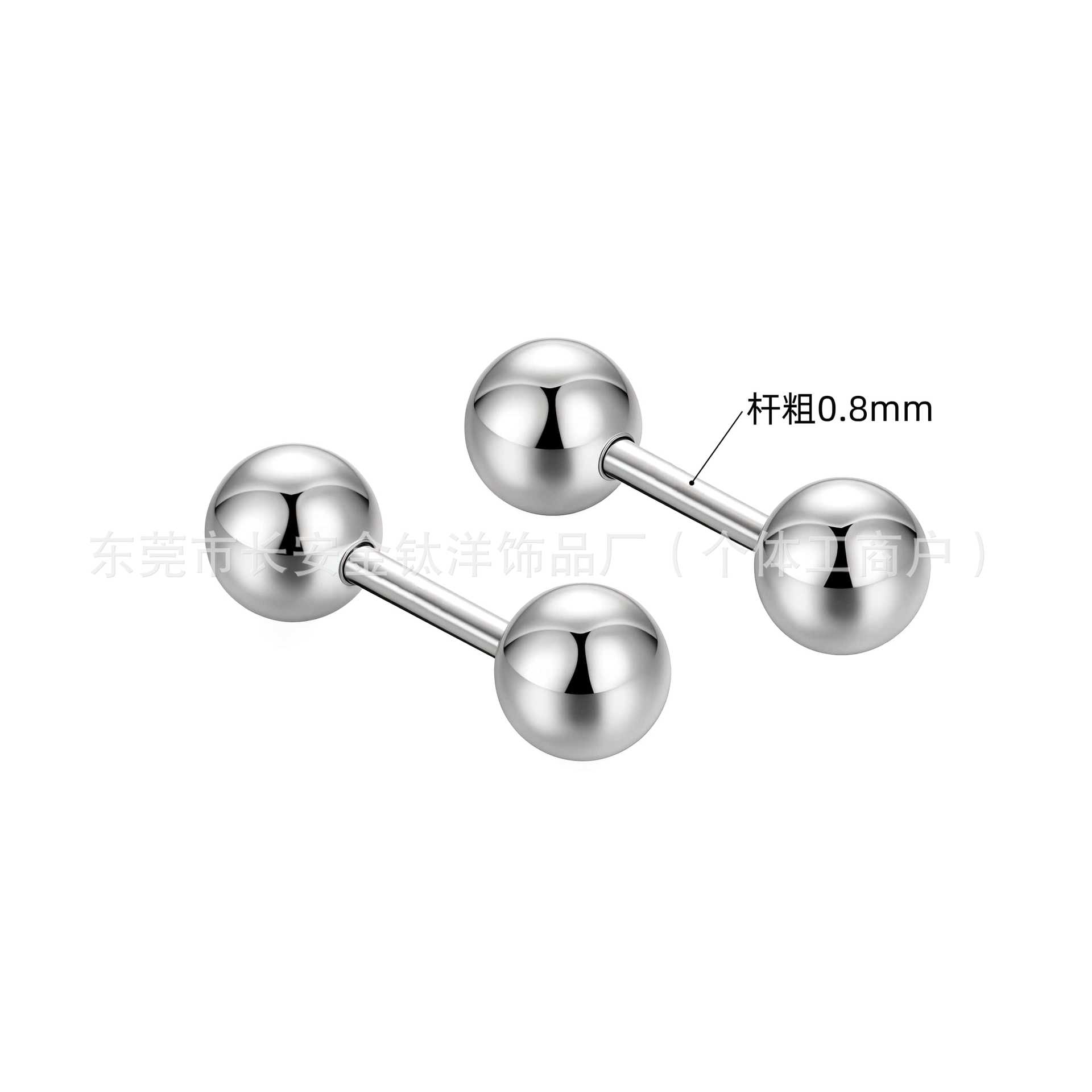 G23 Titanium 0.8mm External Thread Straight Rod Ball Lip Nose Ear Piercing Jewelry - Image 5