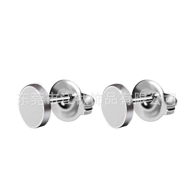 G23 Titanium Round Cake Earring Punk Rock Dumbbell Flat Ear Bone Nail Piercing Jewelry - Image 3