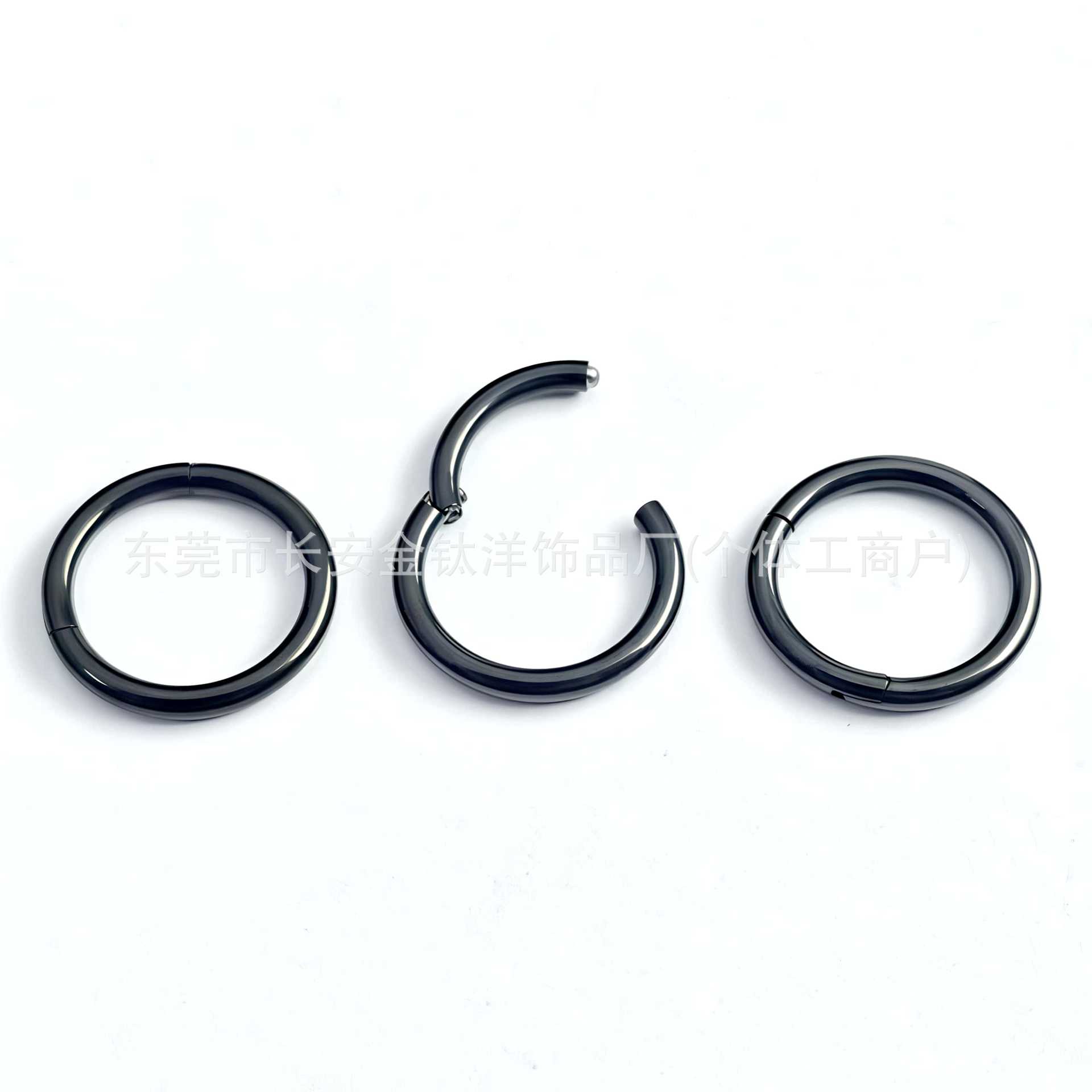 F136 Titanium Black-Plated Seamless Nose Ring Closed Hoop for Ear, Lip Piercing Jewelry - Image 3