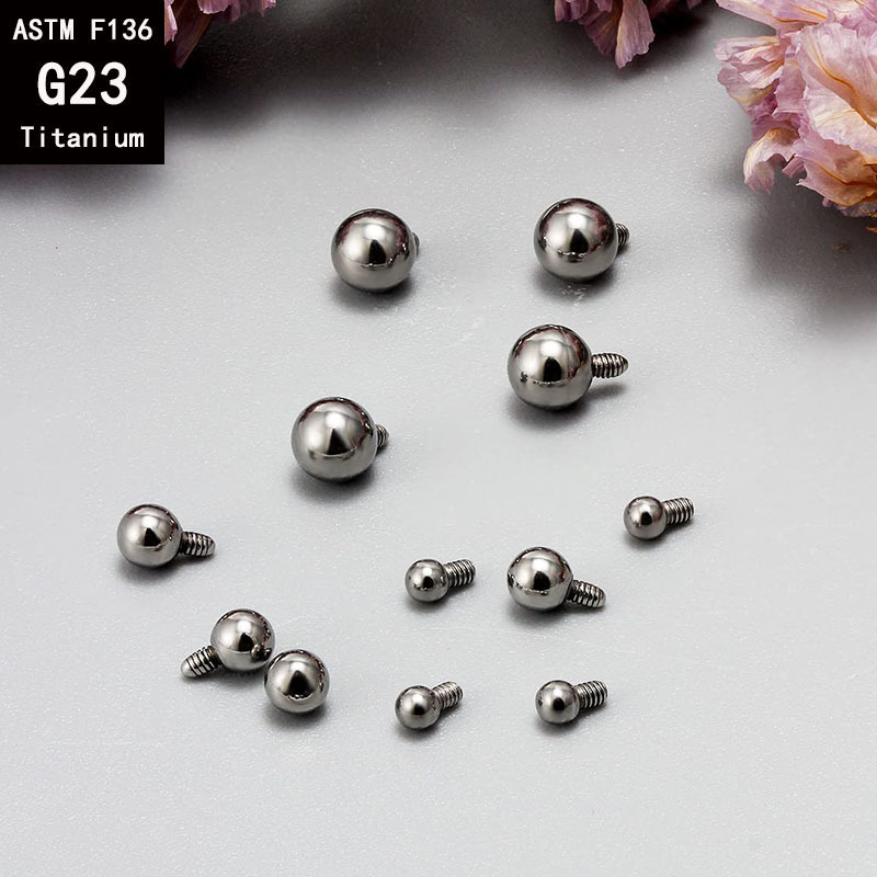 G23 Titanium External Thread Ball Eyebrow Lip Navel Top Accessories Replacement Ball F136 Alloy Body Piercing Jewelry - Image 2