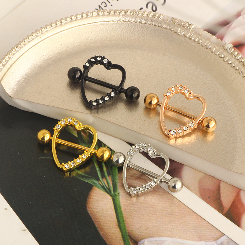 Rose Gold Stainless Steel Milk Nail Love Plating Breast Ring Sun Flower Nipple Ring Piercing Jewelry - Image 5
