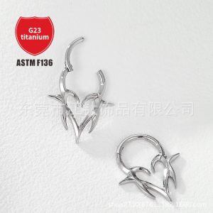 G23 Titanium Spike Love Heart Nose Ring 16G Gold Ear Bone Nail Cartilage Stud Punk Piercing Jewelry