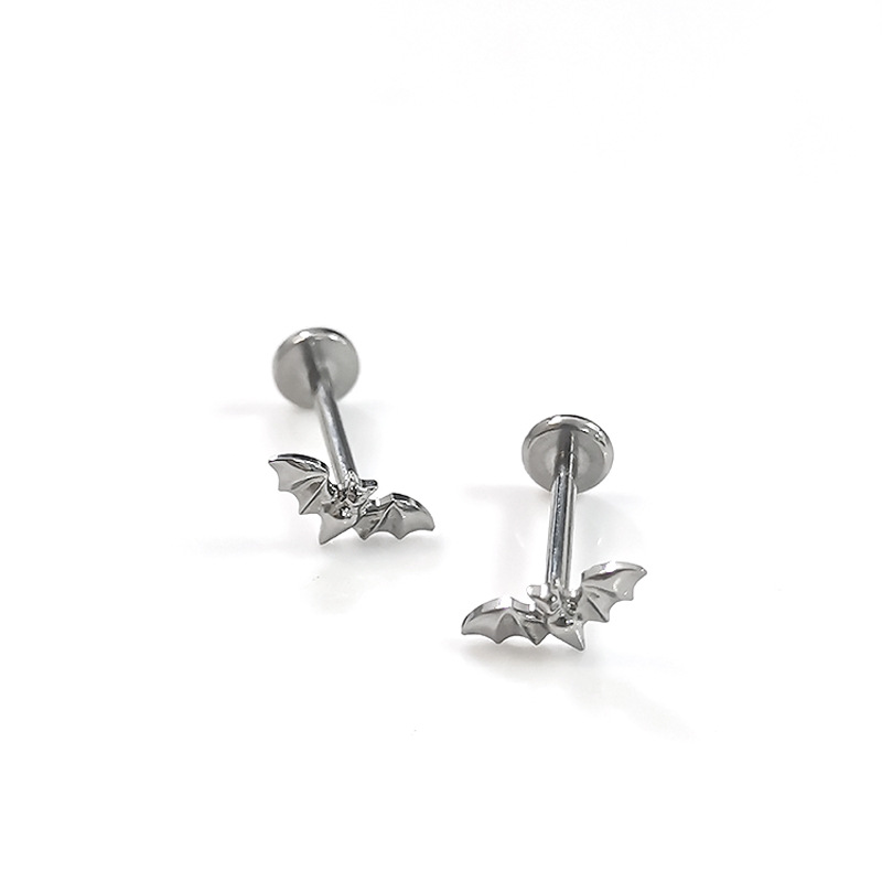 F136 Titanium Ear Cartilage Bat Pin Lip Nail Cross-border Hot Sale G23 Titanium Alloy Body Piercing Ear Studs - Image 5