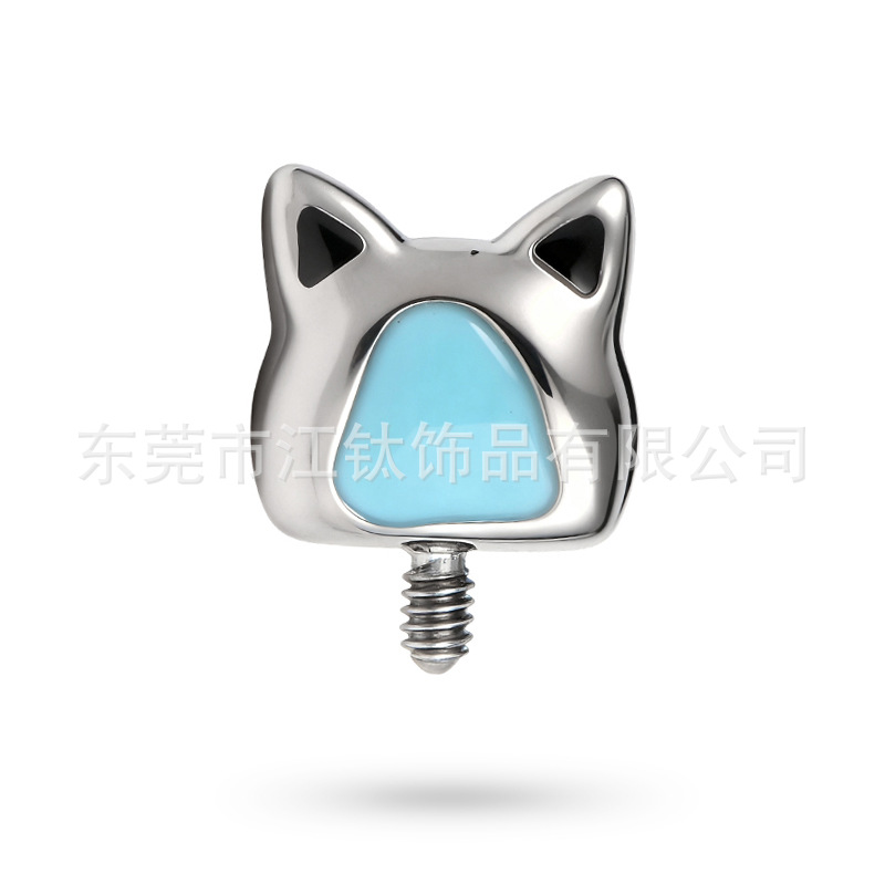 G23 Titanium Faceless Cat Stud Earrings - 1.2x10mm Cartilage Piercing Jewelry - Image 5
