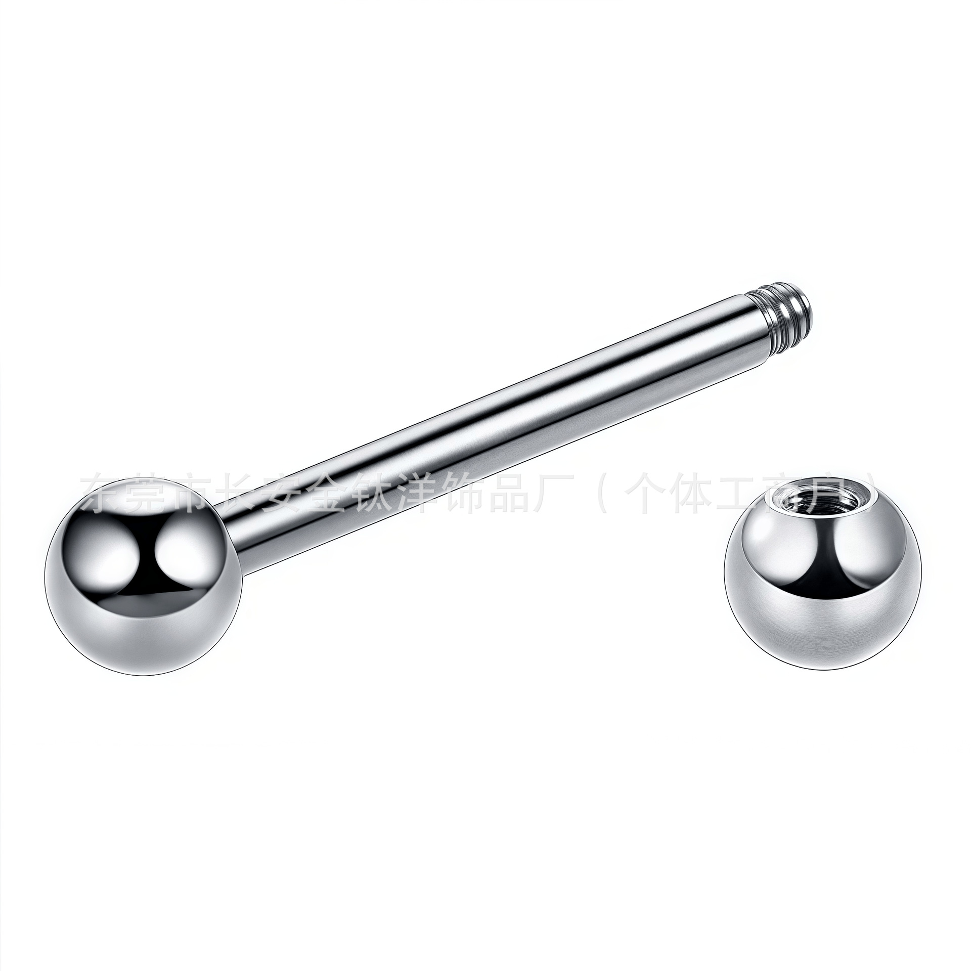 F136 Titanium External Thread Double-Headed Pointed Cone Ball Straight Barbell - Ear Tongue Nail Breast Piercing Jewelry - Image 3