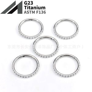 F136 Titanium Small Round Bead Closed Ring Pinless Hoop Earrings Nose Ring Seamless Ring G23 Titanium Alloy Body Piercing Jewelry