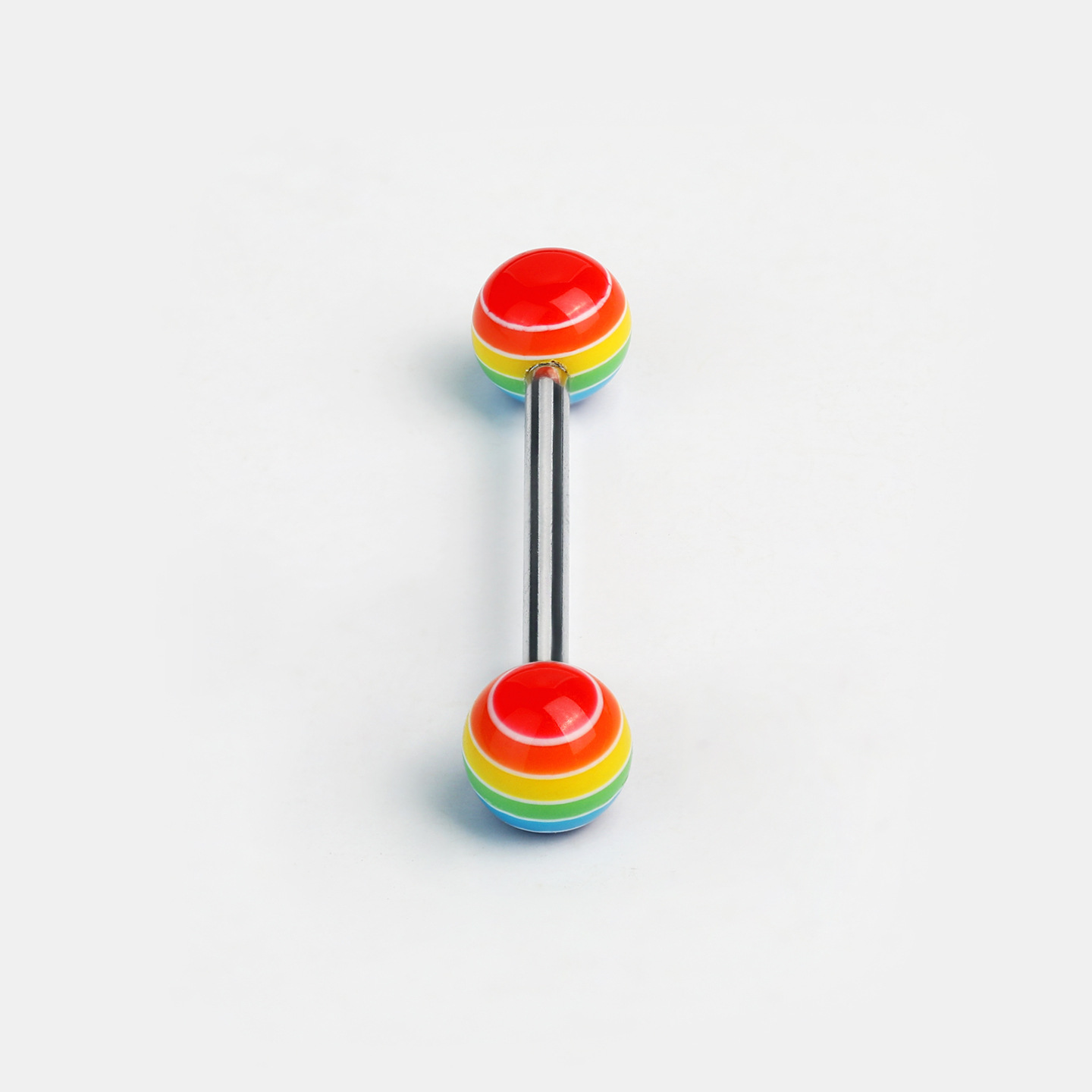 Double-Ended Rainbow Tongue Barbell 14G Titanium Steel Acrylic External Thread Oral Piercing Jewelry Wholesale - Image 3