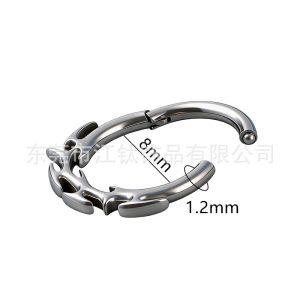 Jiangtai F136 G23 Titanium Nose Stud Thorn Flame Vine 3D Nose Ring