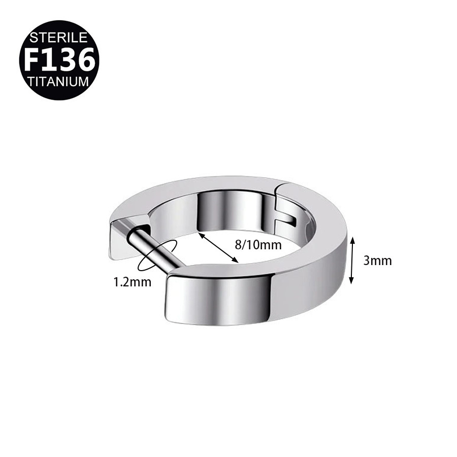 F136 Titanium Alloy D-Shaped Earrings Unisex Simple Plain Hoop Ear Studs Piercing Jewelry Ear Hole Care Ear Bone Studs - Image 2