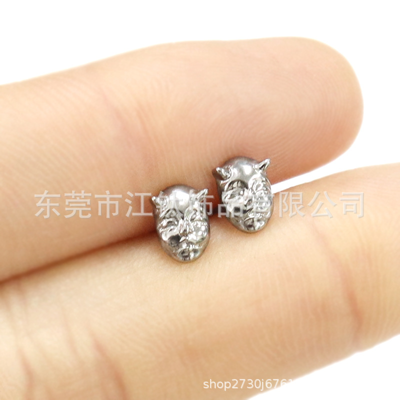 F136 Titanium Devil Baby Face Mask Skull Head Ear Stud G23 Titanium Alloy Body Piercing Jewelry Ear Bone Nail - Image 4