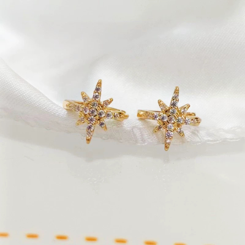 2023 New Gold Six-Pointed Star Ear Clip Earrings for Women - No Piercing Needed, Temperament Style - Image 3