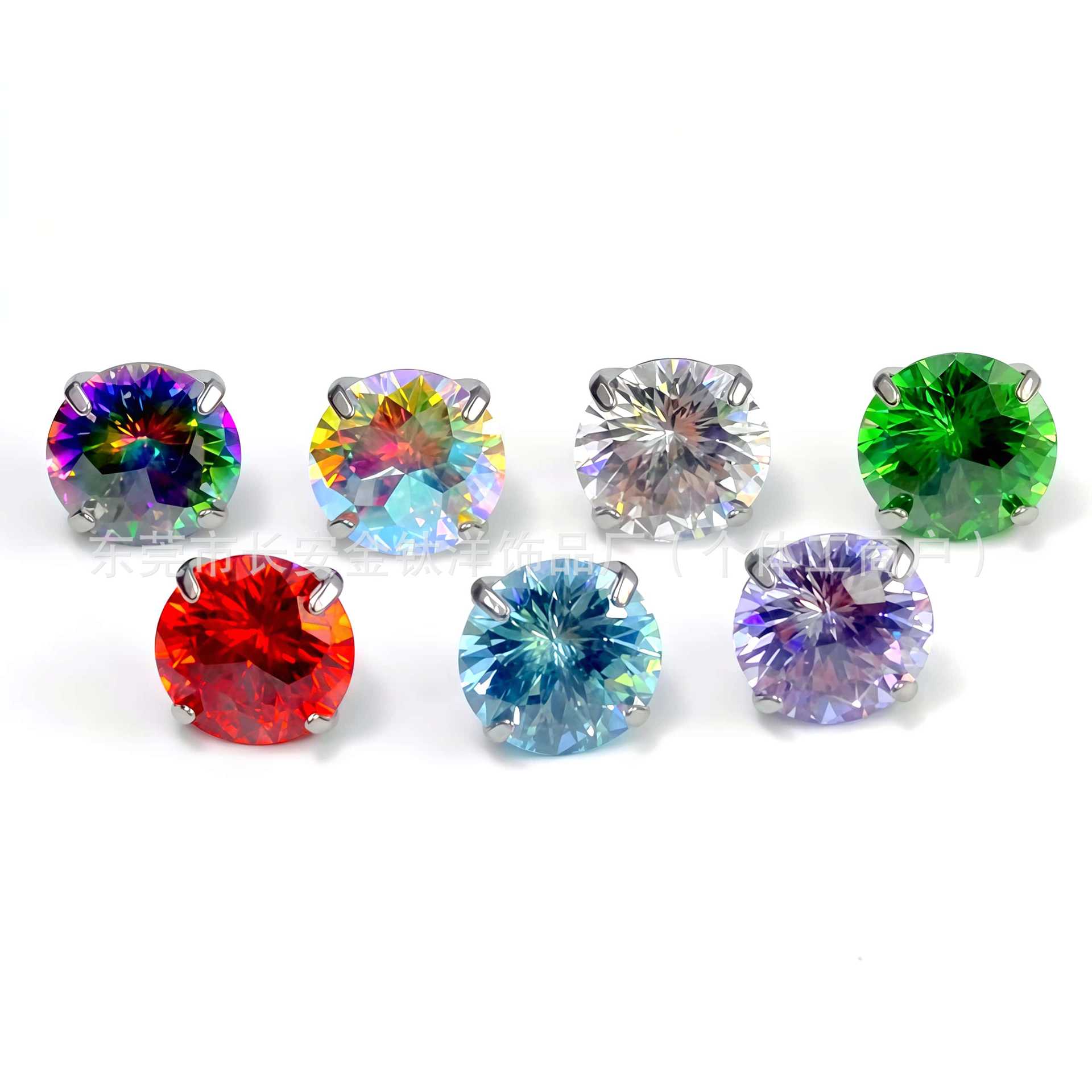 F136 Titanium Round Bottom General Cut Zircon Lip Labret Stud Nose Nail Ear Bone Nail G23 Titanium Alloy Body Piercing Jewelry 6mm - Image 3