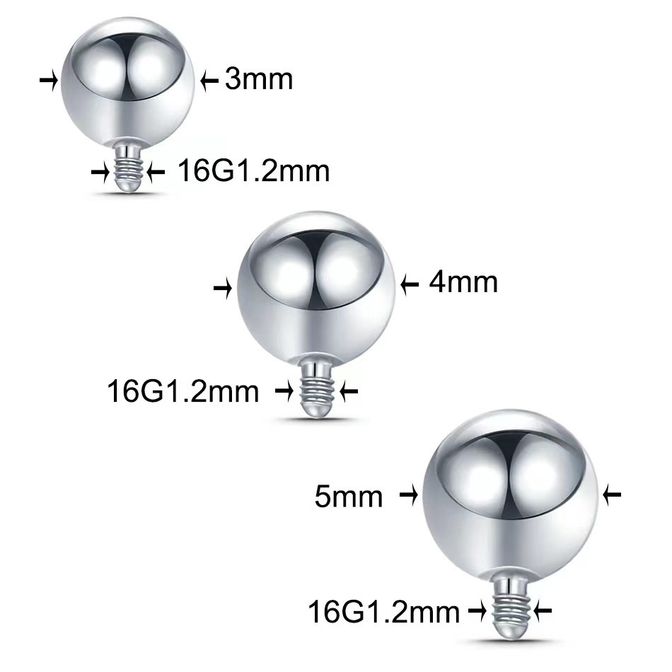 G23 Titanium Alloy External Thread Ball F136 Titanium Screw Ball with Beads for Internally Threaded Rod Piercing Jewelry Accessories - Image 2