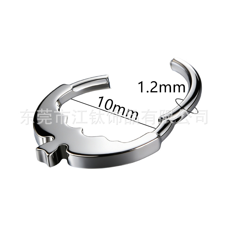 G23 Titanium Nose Stud Butterfly Wing Halloween Body Piercing Nose Ring - Image 2