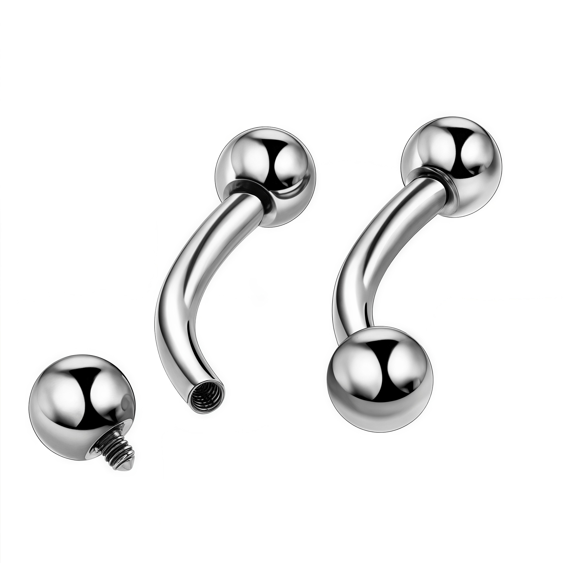 G23 Titanium Inner Thread Double Head Ball Eyebrow Nail Tongue Nail Lip Nail Breast Nail Bent Bar Body Piercing Jewelry - Image 5