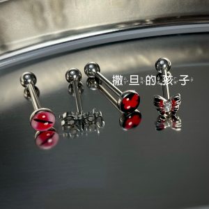 Satan's Child First Love Butterfly Flower Tongue Nail Titanium Steel External Thread Hot Girl Sweet Cool Tongue Ring