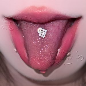 Satan's Child Meow Tongue Piercing Drinkable Tongue Ring Stainless Steel Sexy Cute Tongue Jewelry