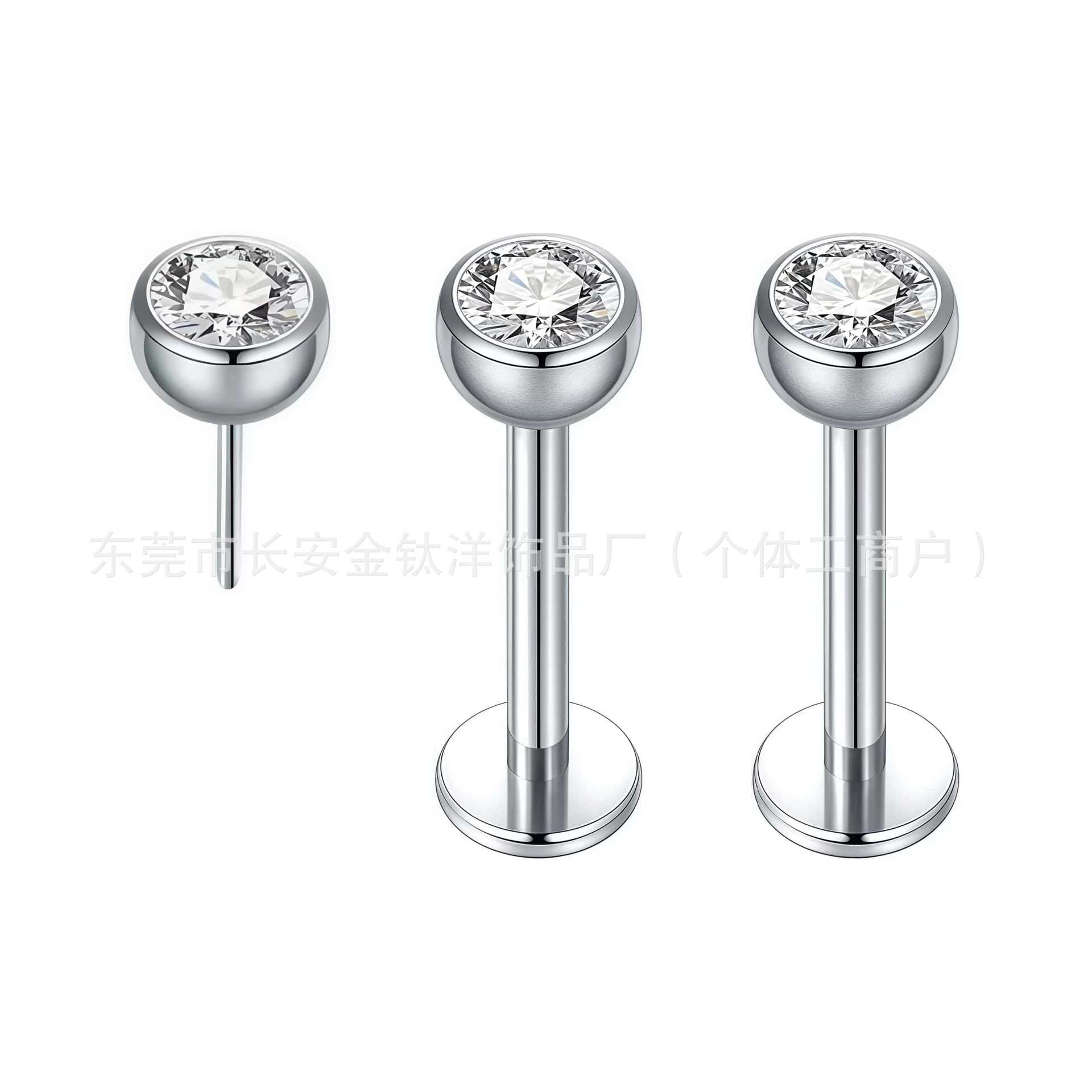 F136 Titanium Inlaid Screw Curved Lip Nail Nose Nail Ear Bone Nail G23 Titanium Alloy Piercing Jewelry - Image 5