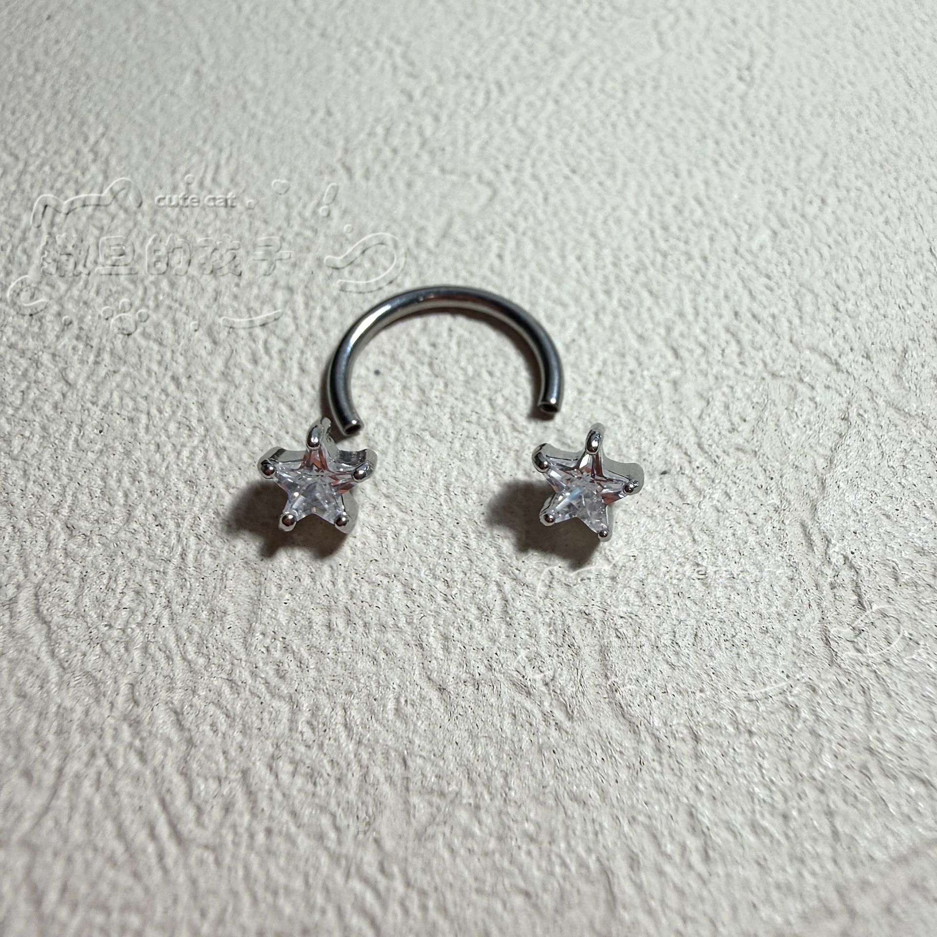 Satan's Child Little Milk Star Sparkling Diamond Star Lip Ring Lip Stud Ear Bone Ring Piercing Jewelry - Image 5