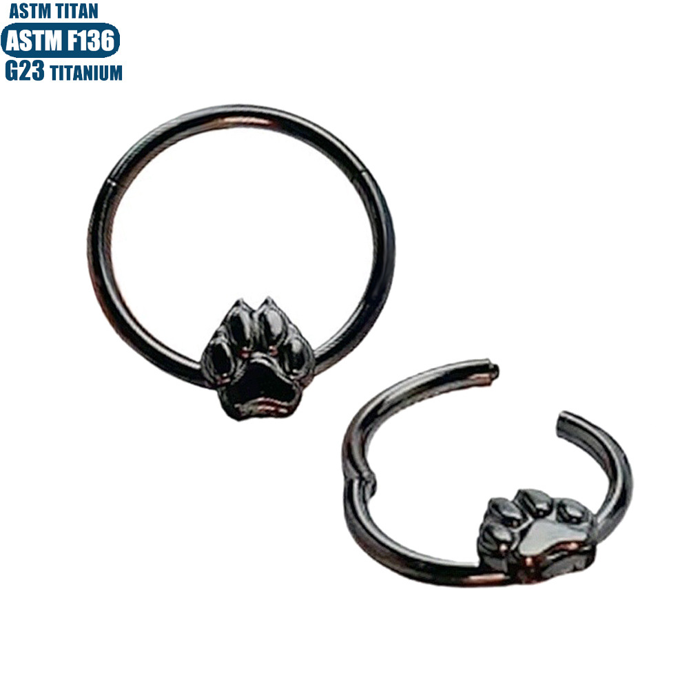 Hinge Nose Ring Bear Claw Seamless Open Ring Titanium Alloy Nose Jewelry F136 - Image 2