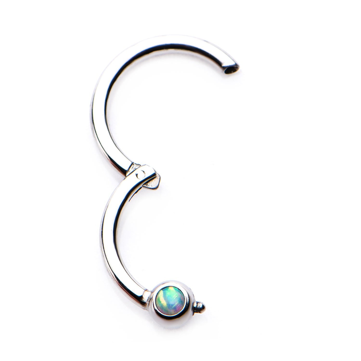 G23 Titanium Nose Ring Captive Bead Ring Opal Inlay Zircon Close Ring Buckle Ring Body Piercing Jewelry - Image 4