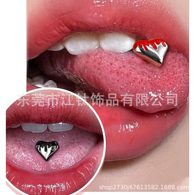 G23 Titanium Alloy Tongue Barbell Black 1.6mm x 10mm Polished Animal Shape Piercing Jewelry - Image 3
