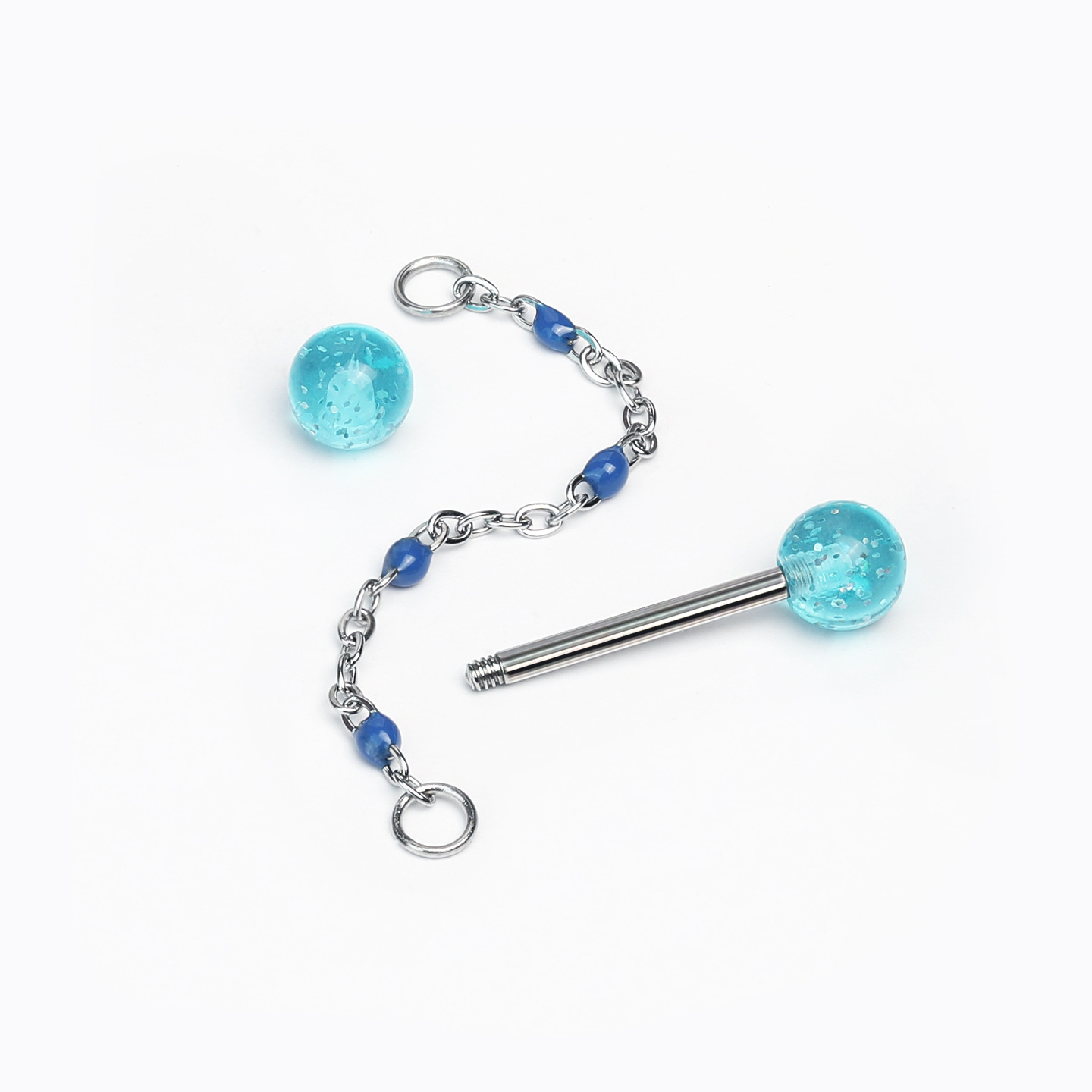 Double-Ended Fine Glitter Chain Tongue Barbell, Detachable Acrylic Gradient Hot Girl Sweet Cool Piercing Jewelry, Cross-Border Wholesale - Image 5