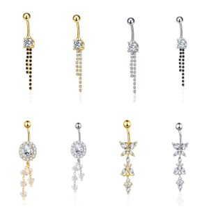 Butterfly Tassel Zircon Belly Button Ring Navel Piercing Jewelry for Women Wholesale