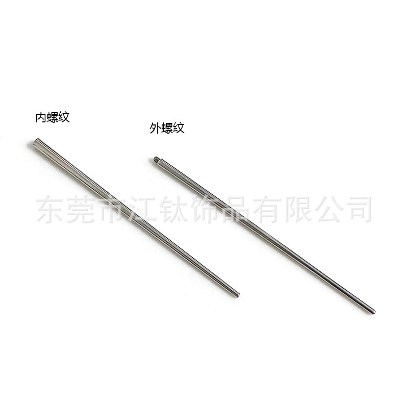 F136 Titanium Piercing Guide Needle 50mm Pin Threaded Puncture Tool Surgical Steel Alternative - Image 2